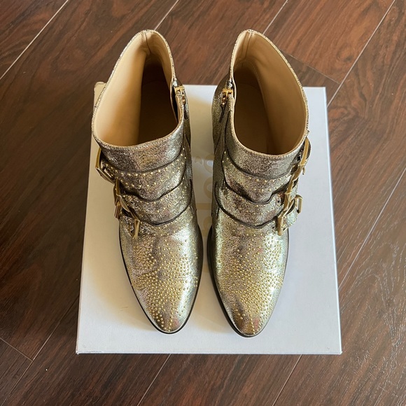 CHLOÉ Susanna Studded Ankle Boots grey glitter - Picture 2 of 8